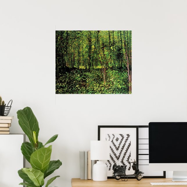 Träd och Undergrowth av Vincent van Gogh Poster (Hemmakontoret)