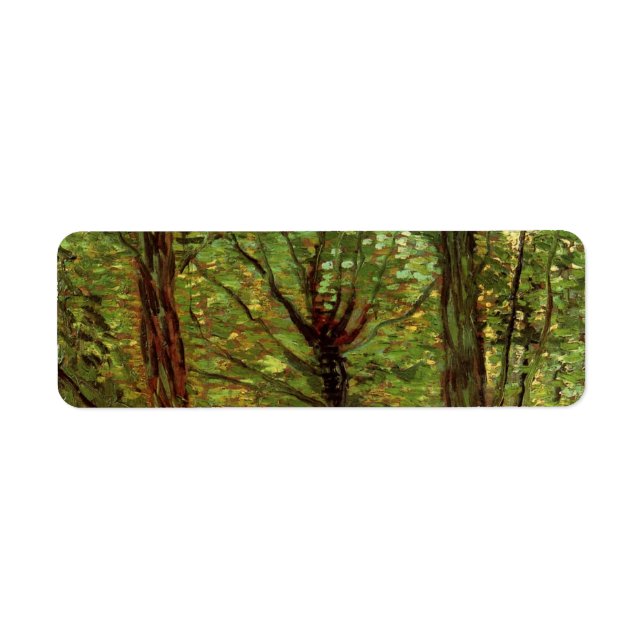 Träd och Undergrowth av Vincent van Gogh Returadress Etikett (Framsidan)