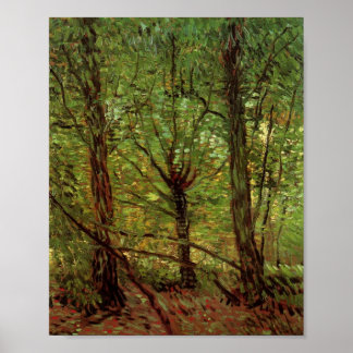 Träd och Undergrowth Van Gogh Fine Art Poster