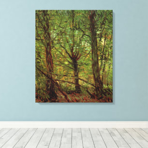 Träd och undervegetation av Vincent van Gogh Canvastryck