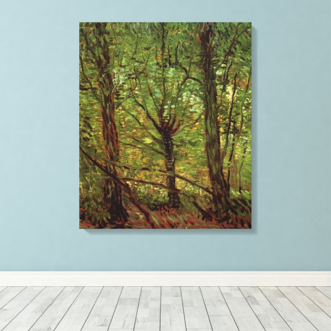 Träd och undervegetation av Vincent van Gogh Canvastryck (Insitu (trägolv))