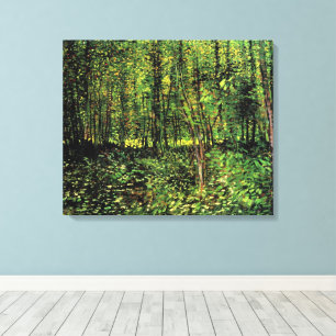 Träd och undervegetation av Vincent van Gogh Canvastryck