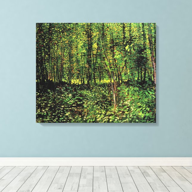 Träd och undervegetation av Vincent van Gogh Canvastryck (Insitu (trägolv))