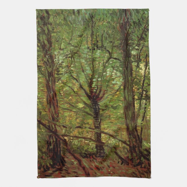 Träd och undervegetation av Vincent van Gogh Kökshandduk (Vertikal)