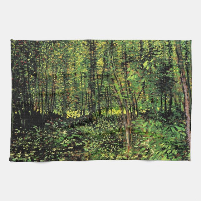 Träd och undervegetation av Vincent van Gogh Kökshandduk (Horisontell)