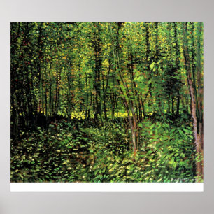 Träd och undervegetation av Vincent Van Gogh Poster