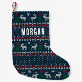 Träd och Vintage vid jul och Gräs Liten Julstrumpa