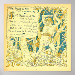 Träd och Woodman Walter Crane Poster