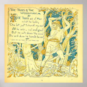 Träd och Woodman Walter Crane Poster