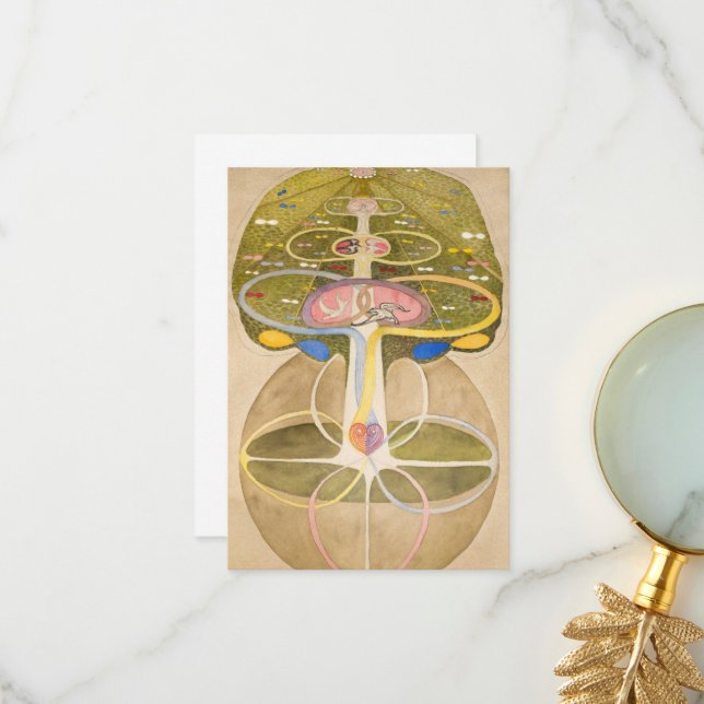 Träd of Knowledge by Hilma af Klint Tack Kort (Fram/Back In Situ)