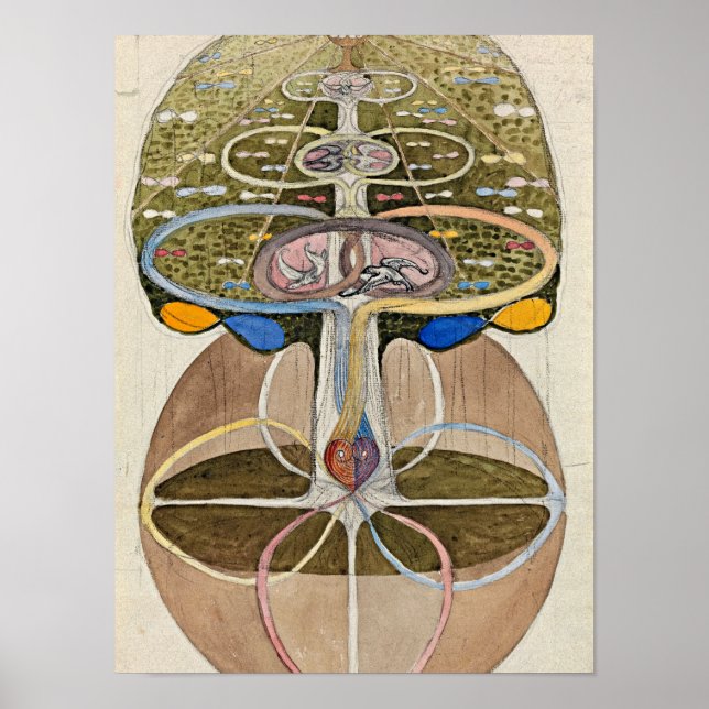 Träd of Knowledge, No.1, 1915 by Hilma af Klint Poster (Framsidan)