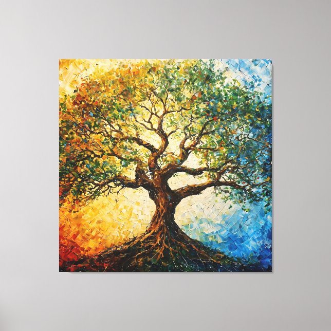 Träd of Knowledge - Oljemålning Canvastryck (Framsida)