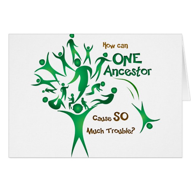 Träd One Ancestor Hälsningskort (Framsidan Horizontal)