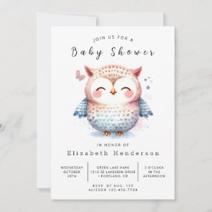 Träd Online Uggla Baby Shower Inbjudningar