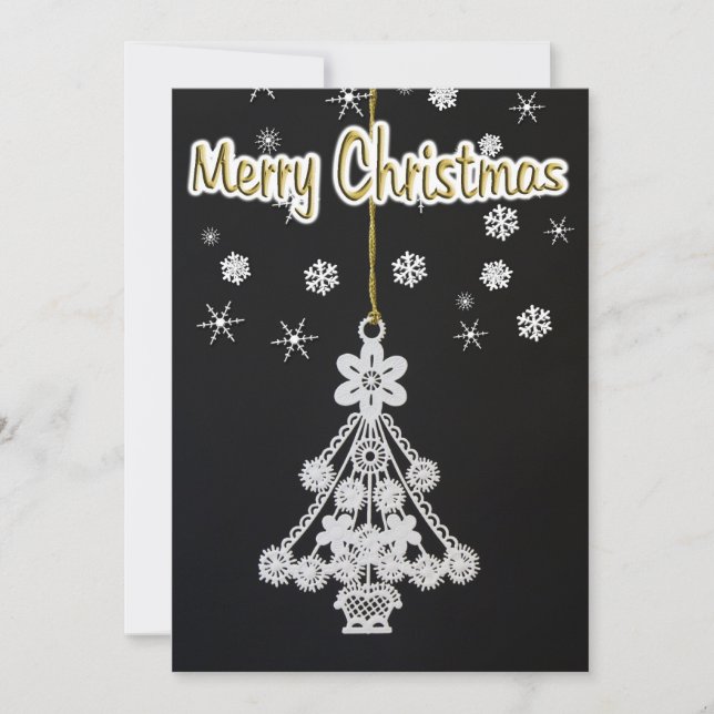 Träd Ornament & Snöflingor Inbjudningar (Framsida)