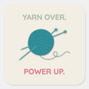 Tråd över, strömbrytare   Crochet-Inspired Fyrkantigt Klistermärke