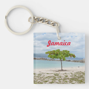 TRÄD PÅ AVSETT BEACH I JAMAICA KEYCHAIN