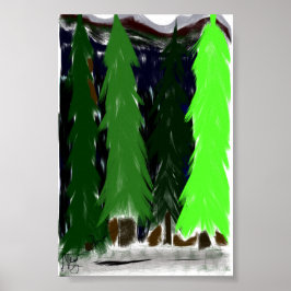 Träd på en gångväg poster