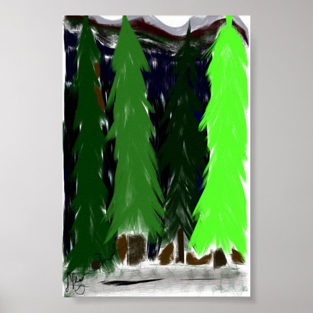 Träd på en gångväg poster (Framsidan)