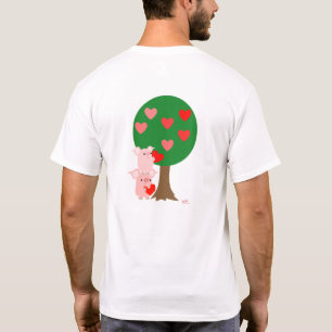 Träd på Kärlek T-shirt enkel (utformning på baksid