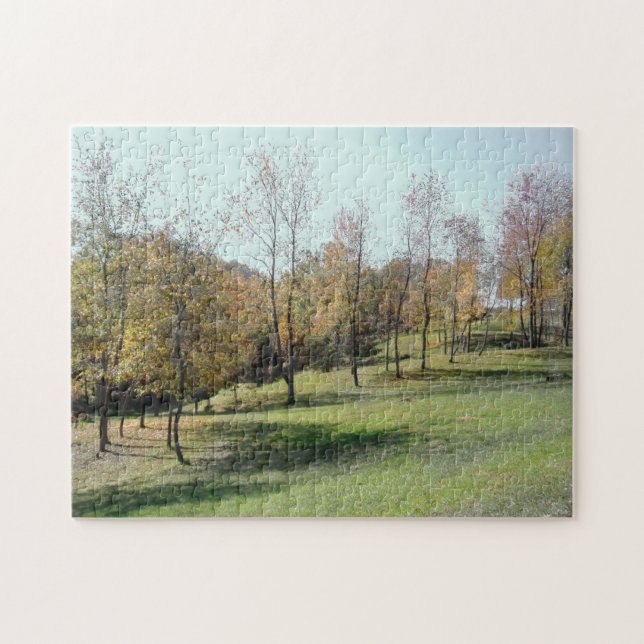 Träd på Slope som lugnar utmaningpussel Pussel (Horisontell)