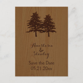 Träd på trä skogsbröllop Spara datumet Meddelande Vykort