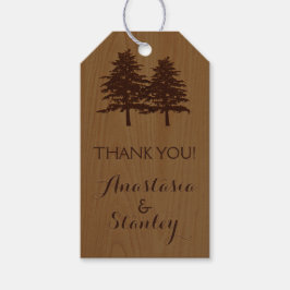 Träd på träskogar bröllop Tack Presentetikett
