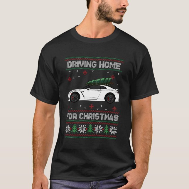 Träd på Tuningbilen Julafton: Vattnet Pullover-uts T Shirt (Framsida)