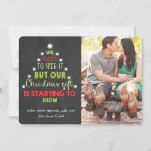 Träd på ultraljudsmeddelande om gravid under jul julkort