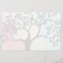 Träd på Vellum över vattenfärg - digitaliserat Brevpapper