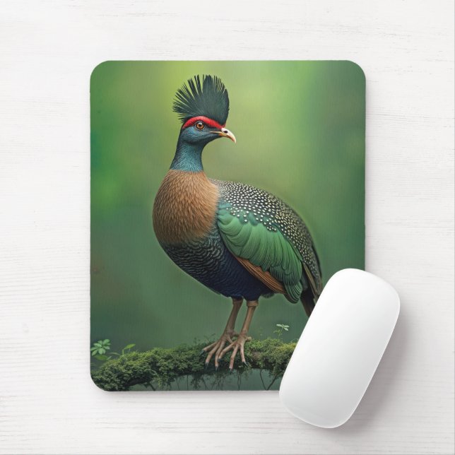 Träd Partridge på en Moss-täckt Gren Musmatta (Med mus)