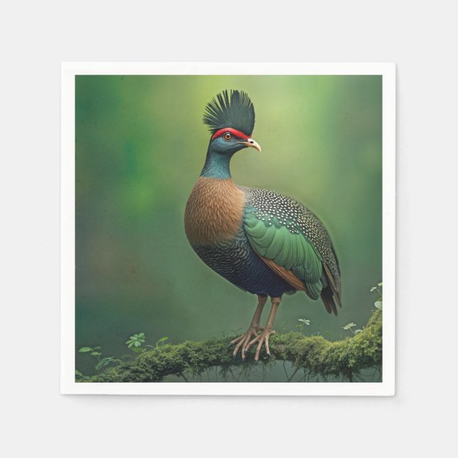 Träd Partridge på en Moss-täckt Gren Pappersservett (Framsidan)