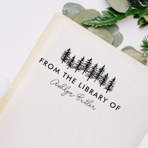 Träd Personlig Bibliotek Bok Frimärke Stämpel