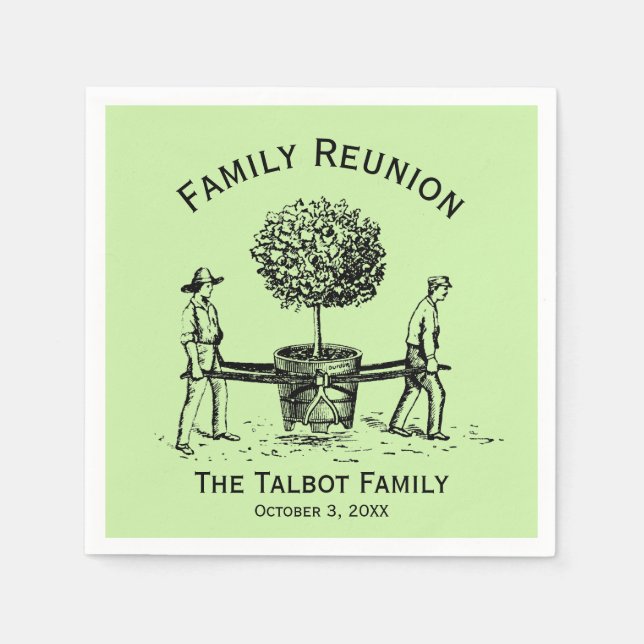Träd Personlig Family Reunion Papper Napkins Pappersservett (Framsidan)
