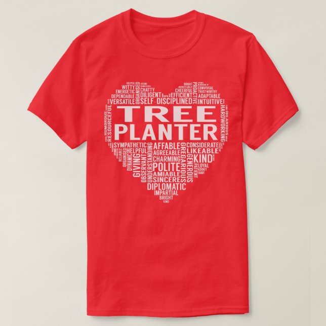Träd Planter Heart T Shirt (Design framsida)