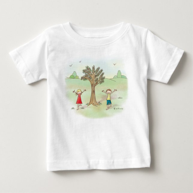 Träd Pose Småbarn Långärmad Shirt T-shirt (Framsida)