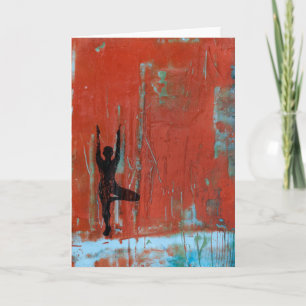 Träd Pose Yoga Girl Greeting Card Kort