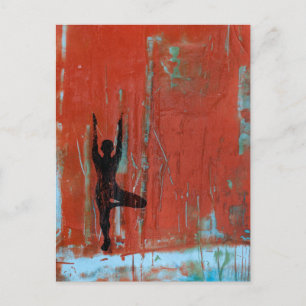 Träd Pose Yoga Girl-vykort Vykort