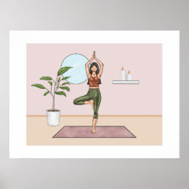 Träd Pose Yoga Vrikshasana Balance Yogi Woman Poster