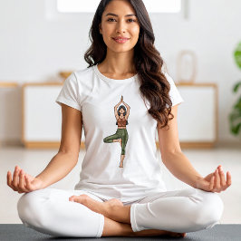 Träd Pose Yoga Vrikshasana Fitness Yogi Woman T Shirt