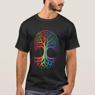 Träd Regnbåge Liv Stolthet HBTQ Homosexuell Flagga T Shirt