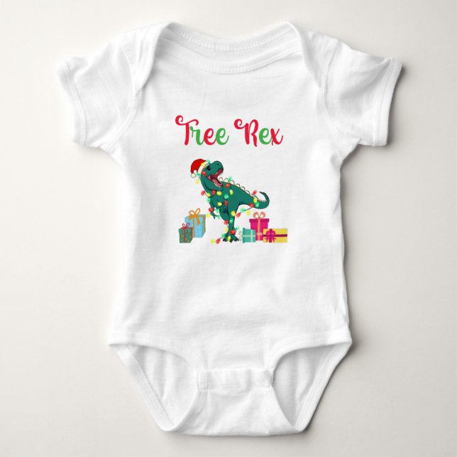 träd rex christmas baby utrustning t shirt (Framsida)