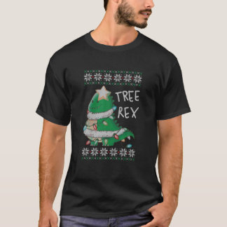 Träd Rex Dinosaur God jul Ugly jul S T Shirt