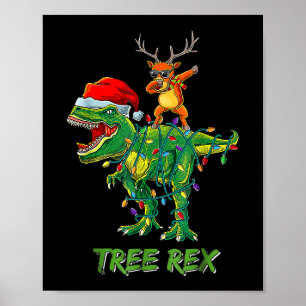 Träd Rex Dinosaur jul Costume Julafton Träd Ligh Poster