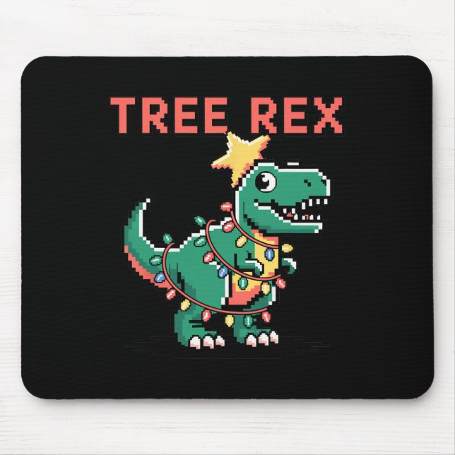 Träd Rex Fula jultröja Dinosaurie jul Musmatta (Framsidan)