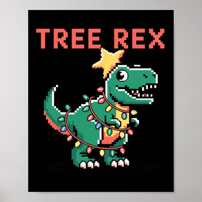 Träd Rex Fula jultröja Dinosaurie jul Poster (Framsidan)