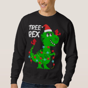 Träd Rex. Funny Dinosaur Gift Cute Dino jul Lång Ärmad Tröja