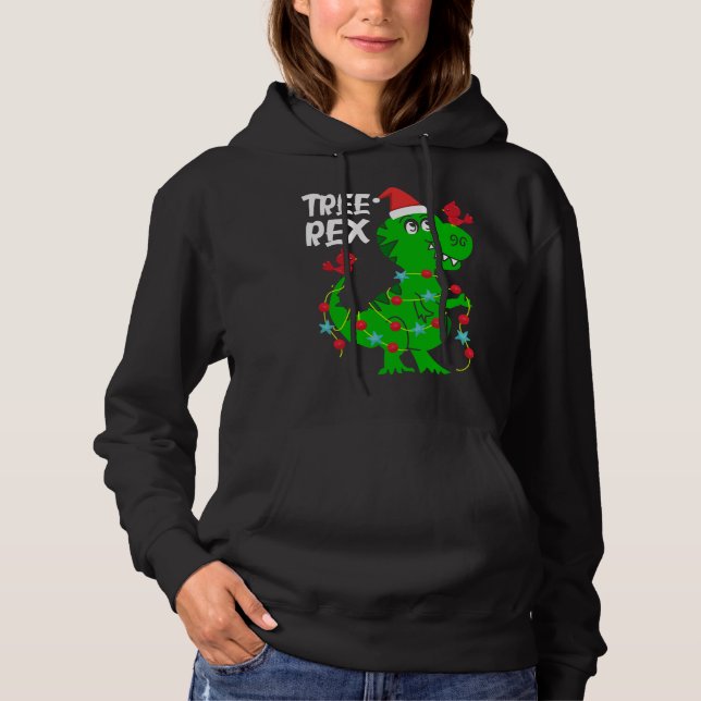 Träd Rex. Funny Dinosaur Gift Cute Dino jul T Shirt (Framsida)