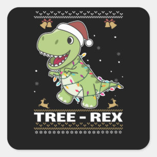 Träd-Rex Funny Dinosaur Pun T-Rex Fyrkantigt Klistermärke