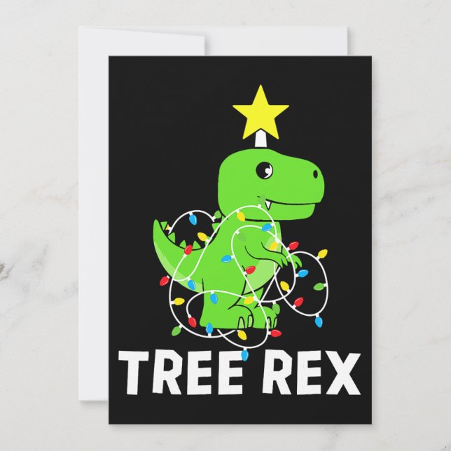 Träd Rex jul Dinosaur Träd Funny T Rex Dinos Inbjudningar (Framsida)